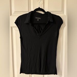 Banana Republic Charcoal Black Collared T-shirt Top XS